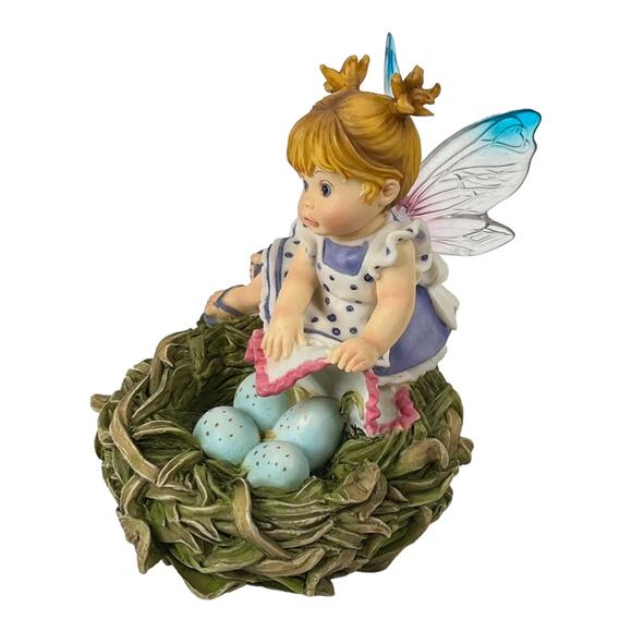 Robin’s Egg Fairie MY LITTLE KITCHEN FAIRIES Bird Nest Blue Eggs Fairy Figurine! - Picture 5 of 7